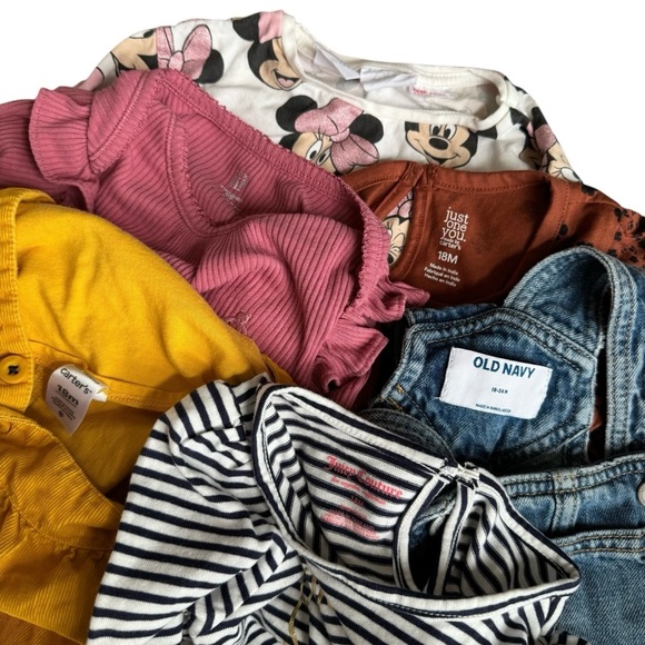 Bundle 18M Baby Girl Set 9PC Lot Long Sleeve Tops Jumpsuit Denim Jeans Dress - Picture 4 of 5